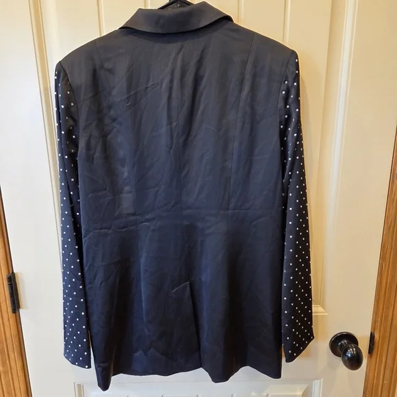 NWT Danielle Bernstein x Macy's Studded Sleeve Black Tuxedo Blazer Jacket Small - Picture 9 of 16